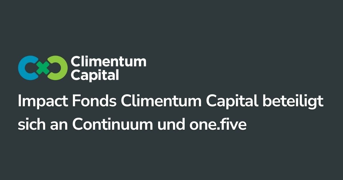 VC Climentum Capital beteiligt sich an Continuum und one.five